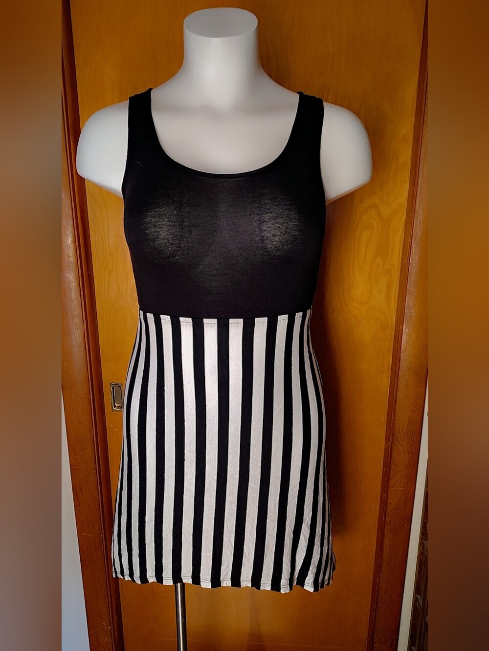 MINE Black & White Striped High-Low Dress Size M - Casual/Party/Referee/Beetleju